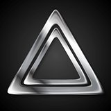 Abstract metallic triangle logo