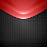 Abstract red waves design. Tech background