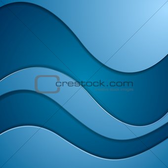 Bright blue corporate vector waves