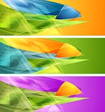 Bright banners with abstract shapes