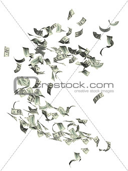Flying dollar banknotes 