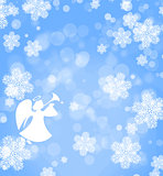 Christmas background with angel