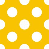Tile vector pattern with big white polka dots on a sunny yellow background