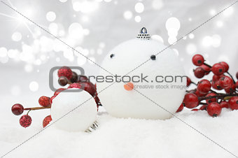 Christmas snowman bauble background