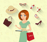 Woman doing online shopping