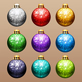 Set of Christmas Balls with Glitter
