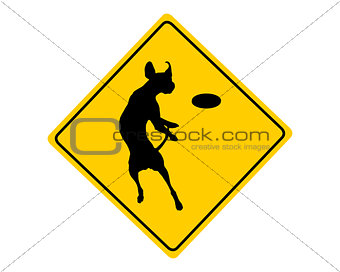 Dog agility warning sign