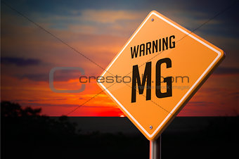 MG on Warning Road Sign.