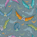 Seamless pattern with bats.
