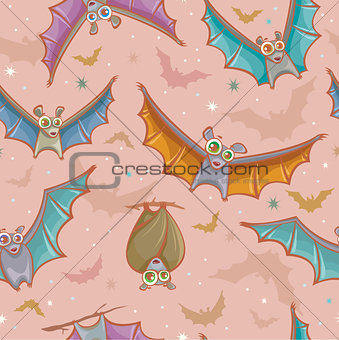 Seamless pattern with bats.