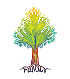 Family hand tree. Concept illustration.