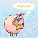 Funny sheep and new year.