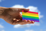 Rainbow flag on visiting card