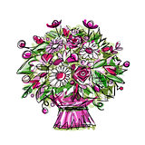 Floral bouquet, sketch for your design