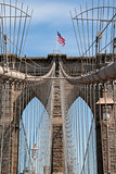 Detail of historic Brooklyn Bridge in New York 