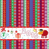 New Year 2015 striped greeting card