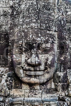 giant face prasat bayon temple Angkor Thom Cambodia