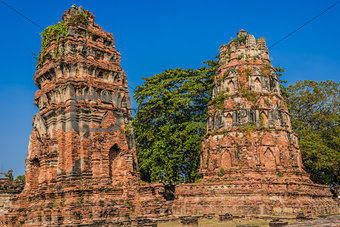 Wat Mahathat temple ruins Ayutthaya bangkok Thailand