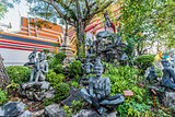 garden statues Wat Pho temple bangkok Thailand