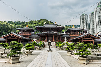 Chi Lin Nunnery courtyard Kowloon Hong Kong 