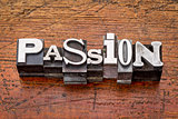 passion word in metal type 