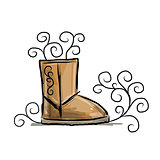 Winter boots ugg, sketch for your design