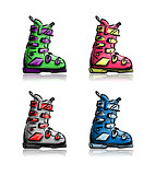 Ski boots set, sketch for your design