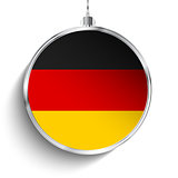 Merry Christmas Silver Ball with Flag Germany