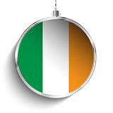 Merry Christmas Silver Ball with Flag Ireland