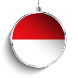 Merry Christmas Silver Ball with Flag Monaco