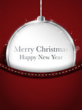 Merry Christmas Happy New Year Ball Silver in Red Jeans Pocket