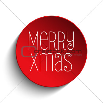 Merry Christmas Icon Button Red