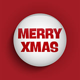 Merry Christmas Icon Button Red