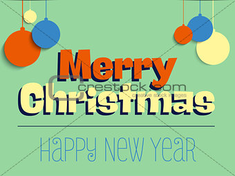 Merry Christmas Retro Colorful Hipster Background