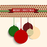 Merry Christmas Retro Colorful Hipster Background