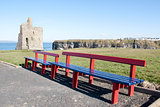 benches and path to Ballybunion castle