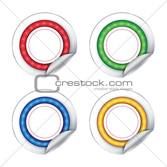 Colorful stickers on white background. 