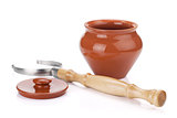 Clay pot and holder