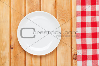Empty plate and towel