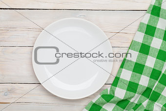 Empty plate and towel