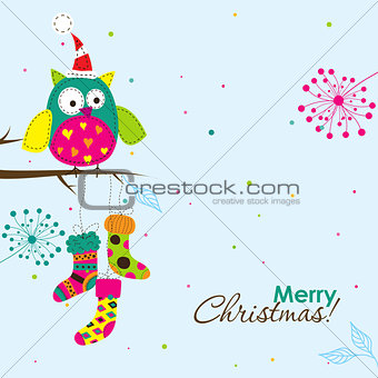 Template Christmas greeting card, vector