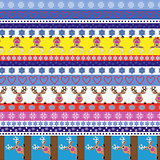 Christmas striped seamless pattern with reindeer
