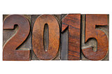 year 2015 in vintage wood type