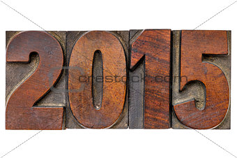 year 2015 in vintage wood type