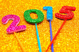 glittering numbers forming the number 2015, as the new year