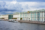View Winter Palace  in  Saint Petersburg from Neva river. Russia