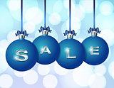 Blue Christmas balls with silver word Sale