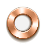 bronze donut button template with metal texture.