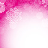 Abstract pink christmas snowflakes background