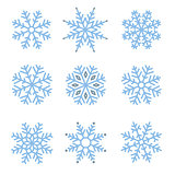 Various winter snowflakes set